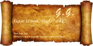 Gyuricsek Győző névjegykártya